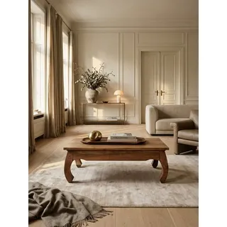 KADIMA DESIGN Couchtisch Couchtisch Massiv-Holz 110 cm breit Wohnzimmer-Tisch Design, dunkel-braun Landhaus-Stil Beistelltisch braun 110 cm x 40 cm x 60 cm