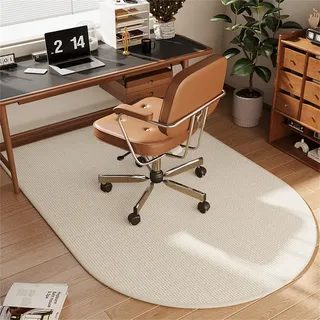 Highdi Bodenschutzmatte Bürostuhl, Bürostuhl Unterlage rutschfest Kratzfest Bodenmatte Stuhlunterlage, Leinen Bürostuhlunterlage Schreibtischstuhl Unterlage Teppich (Beige,60x120cm)
