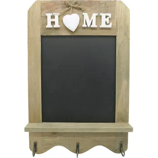 Stilvolle Tafel im Vintage Stil - Dekotafel mit Haken & Ablagefläche - dekorative Kreidetafel im Landhaus-Stil - Schiefertafel Größe 33 x 22 cm; auch ideal als Geschenk
