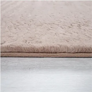 TT Home Hochflor Teppich 160 x 160 cm Beige