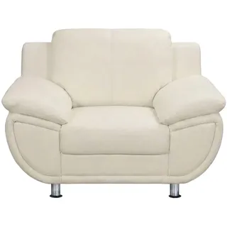 TRENDMANUFAKTUR Sessel Rondo Kunstleder 121 x 85 x 94 cm Weiß mit Federkern