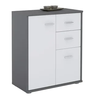 CARO-Möbel Highboard 60 x 70 x 30 cm Grau / Weiß