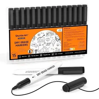 Whiteboard Marker 15 magnetisch abwischbar Schwarz Körperfarbe Weiß