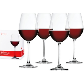 Spiegelau 4-teiliges Rotweinglas Set, Weingläser, Kristallglas, 550 ml, Salute, 4720171