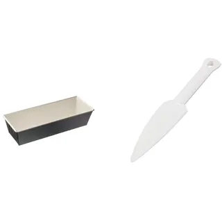Dr. Oetker Kastenform 30 cm BACK-TREND, Königskuchenform mit ausgezeichneter Wärmeleitung, creme/anthrazit, 1 Stück & Kuchenlöser, einfaches und schnelles Lösen, weiß, 1 Stück