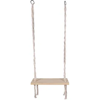 HOME DECO FACTORY Makramee-Hängesessel Holz Hängestuhl Weiß | Polyester und Holz, Makramee-Hängesessel, Hängestuhl, Außenmobiliar, Garten oder Terrasse, Weiß