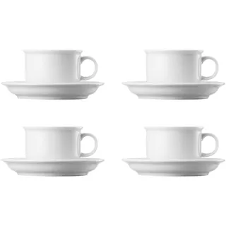 4 x Kaffeetasse 2-tlg. - THOMAS TREND - Dekor Weiß - 1 Set