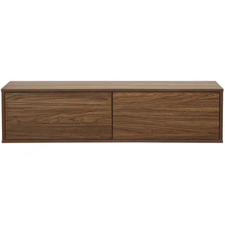 Wand-TV-Möbel, Oberfläche aus dunklem Walnuss-Holz L120 cm FLEXO