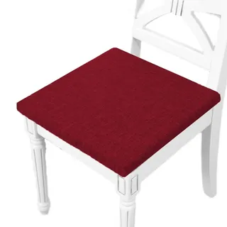 DG Catiee Stuhl-Sitzkissen, quadratisch, für Esszimmerstühle, rutschfest, dickes Sesselkissen, Sitzerhöhung für Zuhause, Büro, Sofa, Garten (50 x 50 x 5 cm, Dunkelrot)