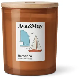 Ava&May Barcelona Duftkerze 220g Fruchtig & Blumig Vegan, 100% pflanzenbasiertes Wachs