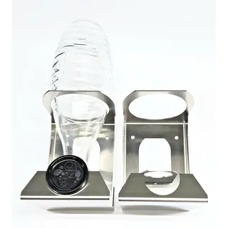2x Edelstahl Abtropfgestell Flaschenhalter Abtropfhalter für SodaStream Crystal
