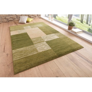 Teppich Melvin, my home, rechteckig, Höhe: 8 mm, schön weich, flacher Teppich Karo-Muster grün 60 cm x 90 cm x 8 mm