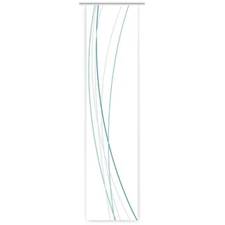 gardinen-for-life Schiebegardine Linea türkis-grey blanco links Schiebevorhang – 260 cm - B-line weiß