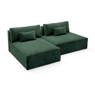 furnisell Ecksofa Textil 4-Sitzer Grün