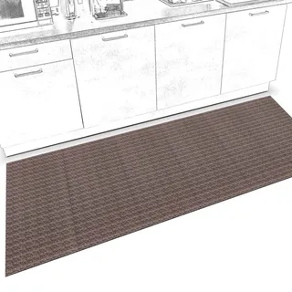 ANRO Läufer Teppich Küchenläufer Weich rutschfest anpassbar Velour Itaca Braun 65x240cm Viele Größen/Muster
