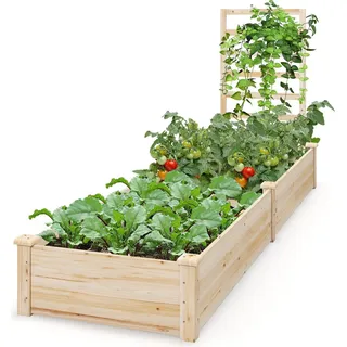 Costway Hochbeet 235 x 63 x 102 cm Braun