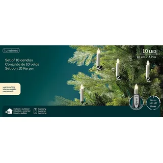 Lumineo Baumkerzen LED 10 cm Weiß