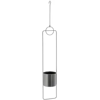 Spetebo Metall Pflanztopf rund in grau zum Hängen - 88 cm - Moderne Hänge Blumenampel - Deko Blumentopf Hängeampel Blumenhalter Blumen Übertopf zum Aufhängen