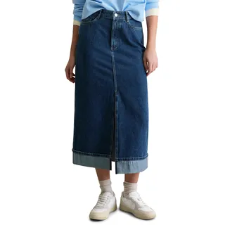 Jeansrock MARC O'POLO DENIM "aus Rigid Denim ohne Elasthan", Damen, Gr. M, dunkelblau, Obermaterial: 100% Baumwolle, unifarben, normal lang, Röcke Jeansrock