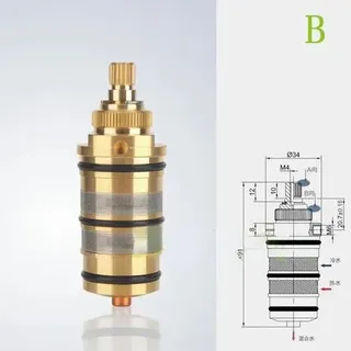 Thermostatische Kartusche Und Messinggriff Für Badewanne Und Dusche, Für Mischbatterie, Duschstange, Duscharmatur, Mischerkartusche
