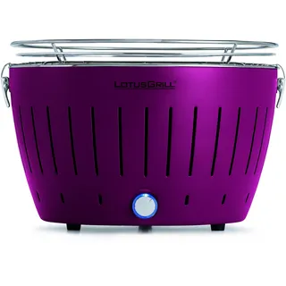 LotusGrill Classic Pflaumenlila Holzkohlegrill Tischgrill raucharm USB-Anschluß