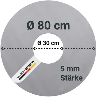 FENNEK Feuerplatte Ø 80 cm mit Ø 30 cm Loch | Grillring aus 5,0 mm Feinkornstahl | Für Feuertonne, Feuerschale, Fassgrill, Kugelgrill | Große Öffnung | Made in Germany