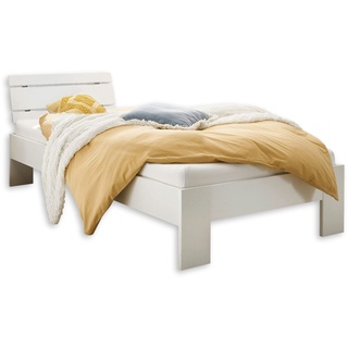 Stella Trading Futonbett 100 x 200 cm - Minimalistisches Jugendzimmer Bett in Weiß Hochglanz - 105 x 74 x 213 cm (B/H/T)