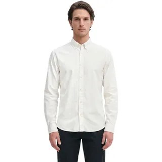 Langarmhemd MARC O'POLO "aus Bio-Baumwolle", Herren, Gr. XL, Normalgrößen, weiß, Obermaterial: 100% Baumwolle, unifarben, regular fit normal, Doppelmanschette, Hemden
