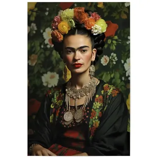 artboxONE Poster 90x60 cm Menschen Frida Kahlo-Blume - Bild Frida-Kahlo-gemälde Frida-Kahlo-gemälde Frida-Kahlo-Kunst