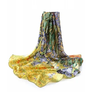 Prettystern Gustav Klimt Seiden-tuch Jugendstil buntes Kunstdrucke - 90 cm X 90 cm
