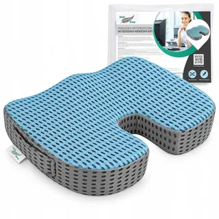 Orthopädisches Sitzkissen aus Memory-Schaum - Blau - Ergonomisches Kissen für Sessel, Autositz, Stuhl - Erhöht Sitzkomfort & Entlastet den Rücken - Blau