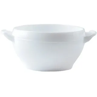 24 x Uni Zwiebelsuppentasse 54cl * - stapelbar mit  Henkel - Luminarc Blanc (gehärtet)