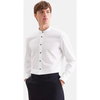Seidensticker Businesshemd "Schwarze Rose", Herren, Gr. XXL (45), normale Ärmellängen, weiß, 100% Baumwolle, unifarben, slim fit, 2-Knopf-Manschette, Hemden, Slim 1/1 Stehkragen Uni