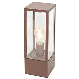 QAZQA Wegeleuchte Aluminium 40 cm inkl. E27 LED-Lampe braun