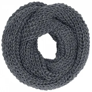 Caspar Loop SC242 klassischer Damen Grobstrick Loop Schlauchschal grau