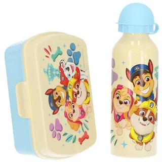 PAW PATROL Lunchbox Lunchpaket – Praktisches Set mit Lunchbox und Trinkflasche für Kinder beige|weiß