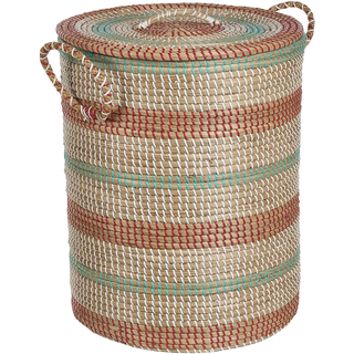 Aufbewahrungskorb mit Deckel Seegras naturfarben 50 cm SADEC