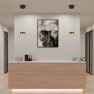Helestra Oda 1-flg. LED 25 W 60 cm schwarz/gold