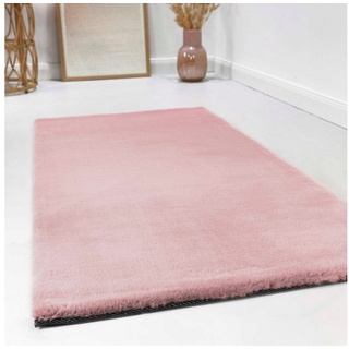 Hochflor-Teppich Alice Kunstfell, Esprit, rechteckig, Höhe: 25 mm, Kaninchenfell-Haptik, besonders weich und dicht, für alle Räume rosa 80 cm x 150 cm x 25 mm