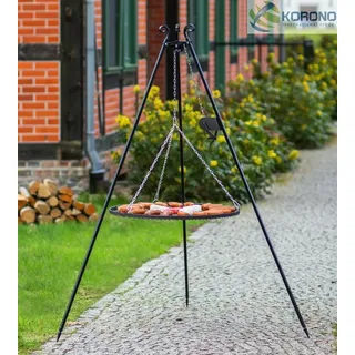 Dreibein Schwenkgrill Gartengrill Holzkohlegrill m. Kurbel Rost 80 Edelstahl
