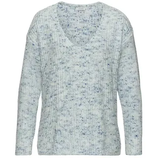 Buffalo V-Ausschnitt-Pullover blau-creme 40/42