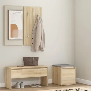 vidaXL Garderoben-Set Sonoma-Eiche Holzwerkstoff - Braun
