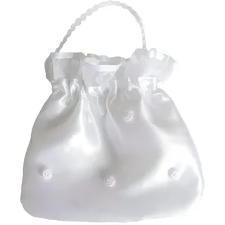 Zasvec Brautbeutel 1 Stück Brauttasche Weiße aus Satine Blume Brautjungfer Handtasche Brauthandtasche Drawschnellzug Clutch Bag Satin Tasche Handtasche Geldbeutel für Hochzeit Braut