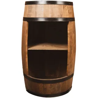 CREATIVE COOPER Holzfass Hausbar - Weinschrank im Retro Stil - Weinfass Bar - Weinregal Holz - Holzbar 80cm hoch - Elegante Möbel, Wohnzimmer Deko - Fassbar Stehtisch und Flaschenständer (Wenge)