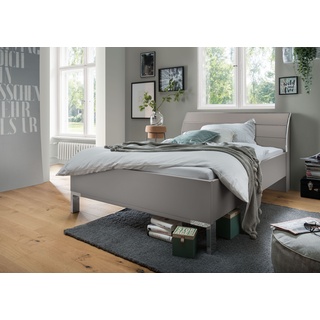 Futonbett WIEMANN "Monaco" Betten Gr. Liegefläche B/L: 120 cm x 200 cm Betthöhe: 48 cm, kein Härtegrad, ohne Matratze, grau (kieselgrau, dekor, leisten in chrom) Futonbetten mit Holzkopfteil