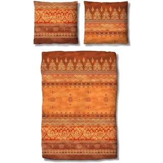 Traumschlaf Amara Ornamental Mako-Satin Orange 200 x 220 cm + 2 x 80 x 80 cm