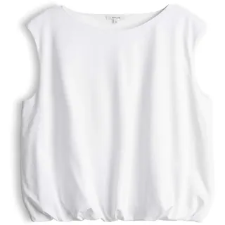 OPUS Damen Top | Jerseytop mit Ballonsaum aus BCI Cotton Regular Fit White, 38 - 38