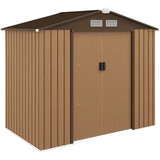 Outsunny Metallgerätehaus 2,13 x 1,27 x 1,85 m gelb