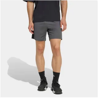 adidas Workout Essentials Base 3 Stripes Pique 7" Sport-Shorts Grey Five/Black S