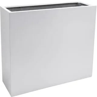 VIVANNO Pflanzkübel Raumteiler Fiberglas ELEMENTO Sichtschutz Weiß Matt | Rechteckiger Blumenkübel 88x30x75 cm für Innen & Außen, Frostfestes Trennelement für Büro & Terrasse, Wetterfest